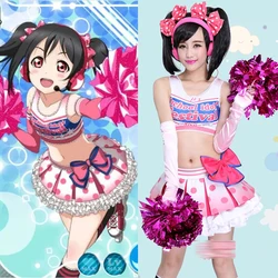 In Stock! Anime Lovelive μ's Cheerleader Uniform Yazawa Nico Skirt Cosplay Halloween Women Costume