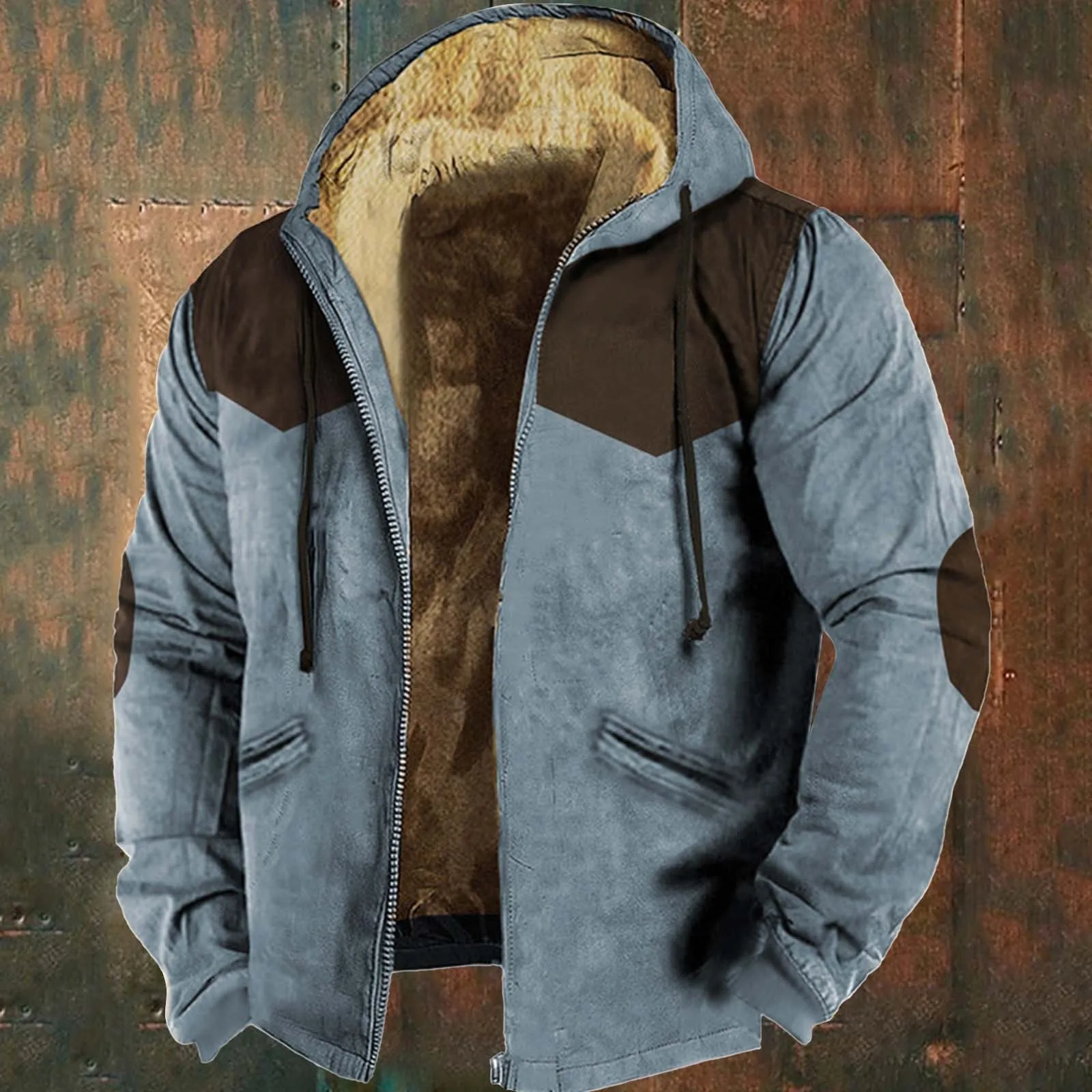 Abrigo Behemoth, ropa de moda para hombres, chaquetas con bandera americana, abrigos de Chaqueta de algodón con manga de parche a juego de Color