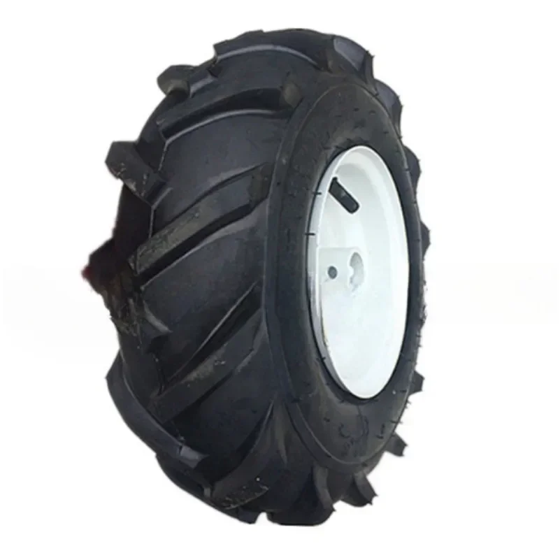 13 inch herringbone inflatable wheel X 5.00-6 micro tiller tractor pneumatic tire   rubber scraper