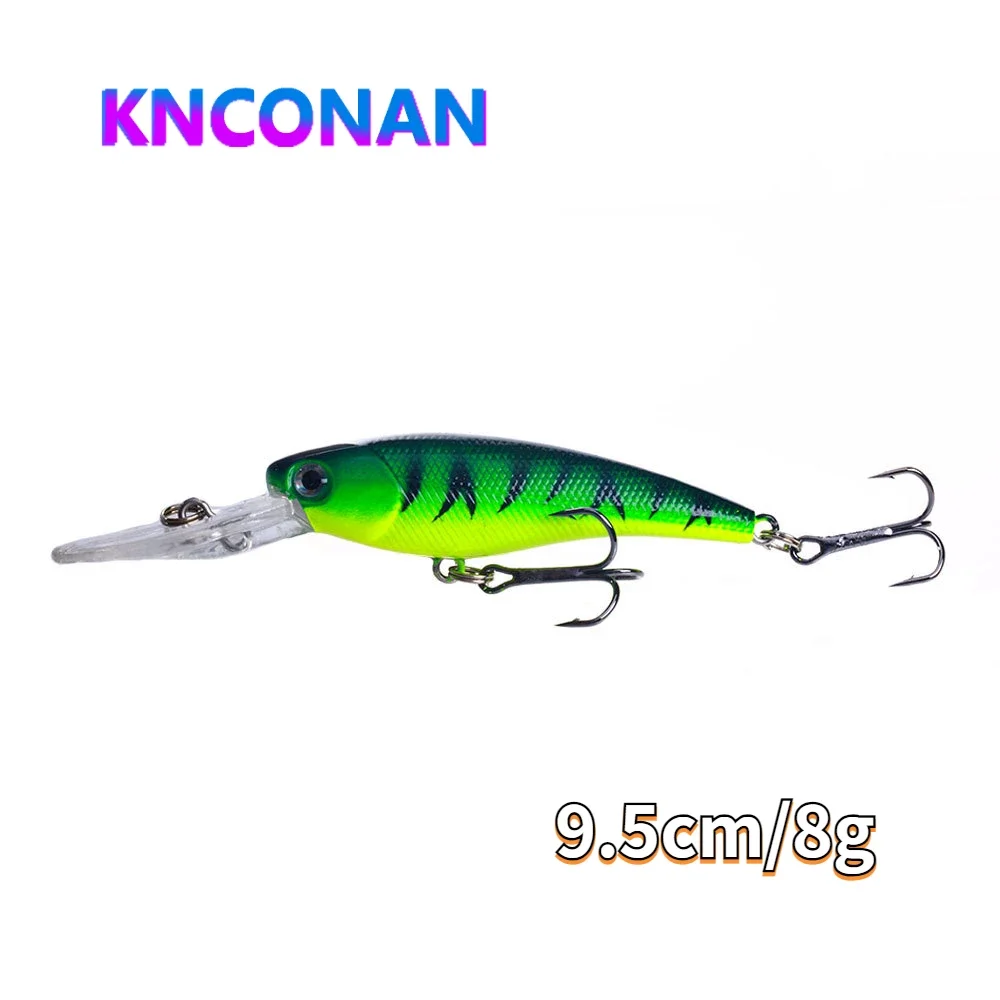 KNCONAN 9.5cm 8g jerkbait Wobblers crankbaits hardbait Minnow Pesca Fishing lures pike carp bass walleye fishing Gear BASS LURE