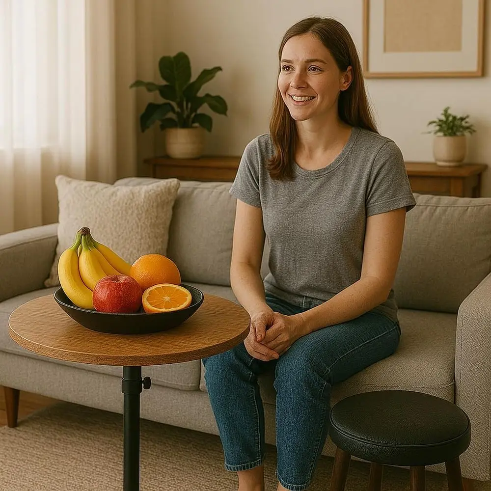 Adjustable Height Round Bar Table, 15.75 Diameter, 22.64-33.46 Range, Ideal for Pubs, Cafes, and Dining