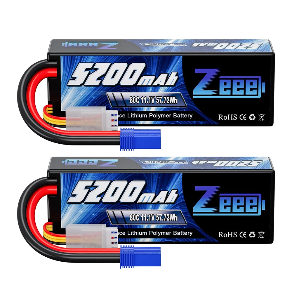 1/2pcs Zeee 3S 5200mAh Lipo Batterij 11.1V 80C met T/XT60/EC3/5 Plug Hardcase voor RC Auto Buggy Truck FPV Drone RC Model Onderdelen