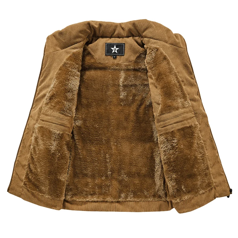 Chaleco de invierno para hombre, cálido, de forro polar, con cuello alto, estilo militar, grueso, sin mangas, forrado de forro polar, talla grande 6XL.