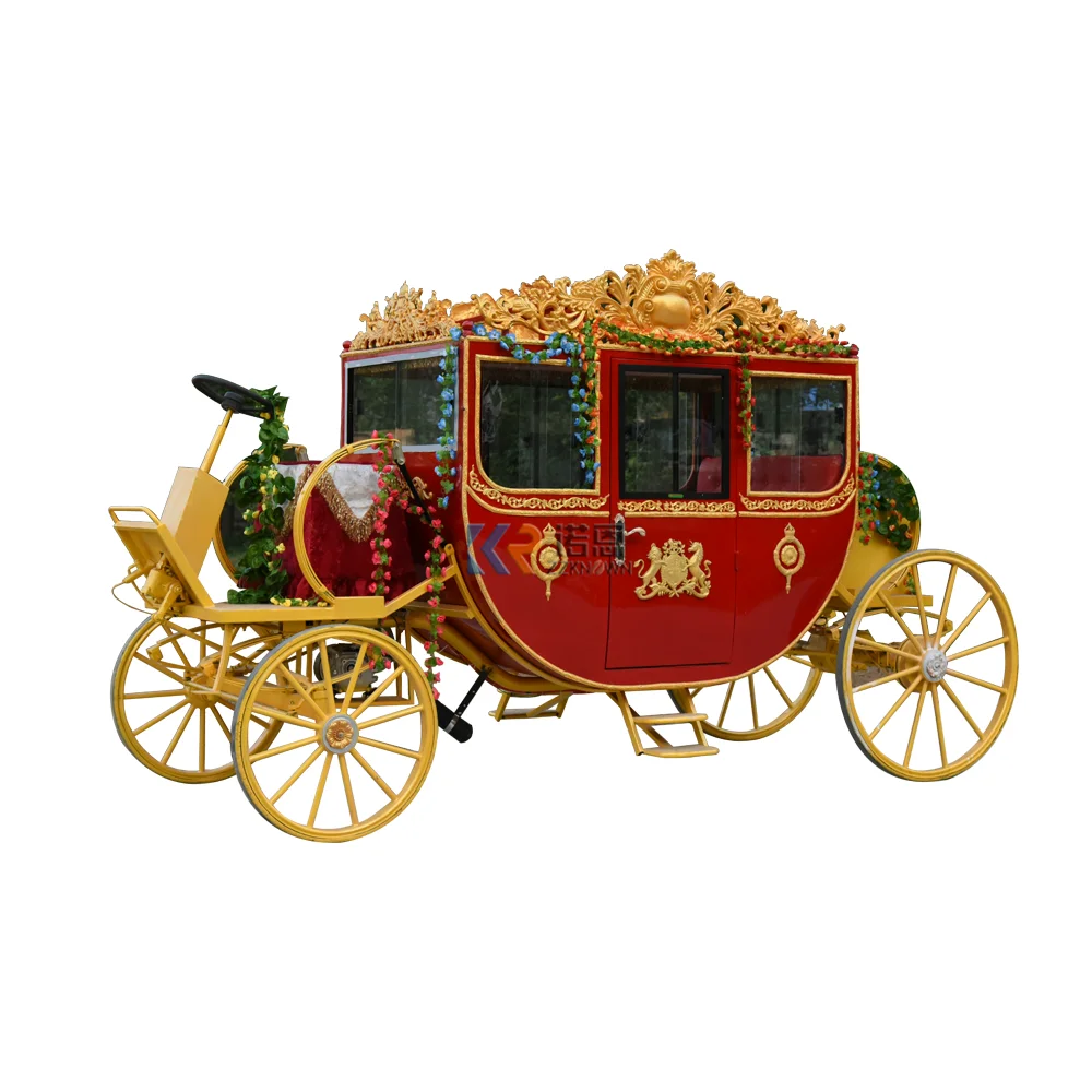 Europe Horse Carriage Wedding Horse Drawn Carriage Royal Horse Wagon for Sale Electric Sightseeing