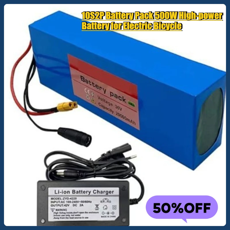 

36V Battery 18650 Cell with 20Ah Capacity 10S2P Battery Pack 500W High-power Battery for Electric Bicycle