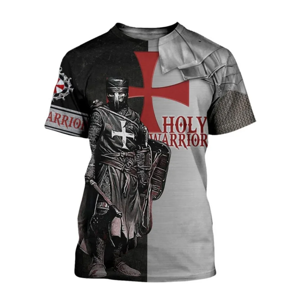 CLOOCL Men T-shirt Knights Templar 3D Graphics Printed Women Shirt Short Sleeve Casual Streetwear Fashion Summer Pullover Tops