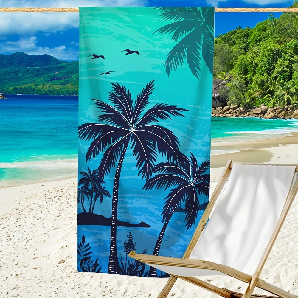 Tropical Palm Tree Beach Towel: Dive into Summer Vibes! Suitable for towels, bath towels, beach towels