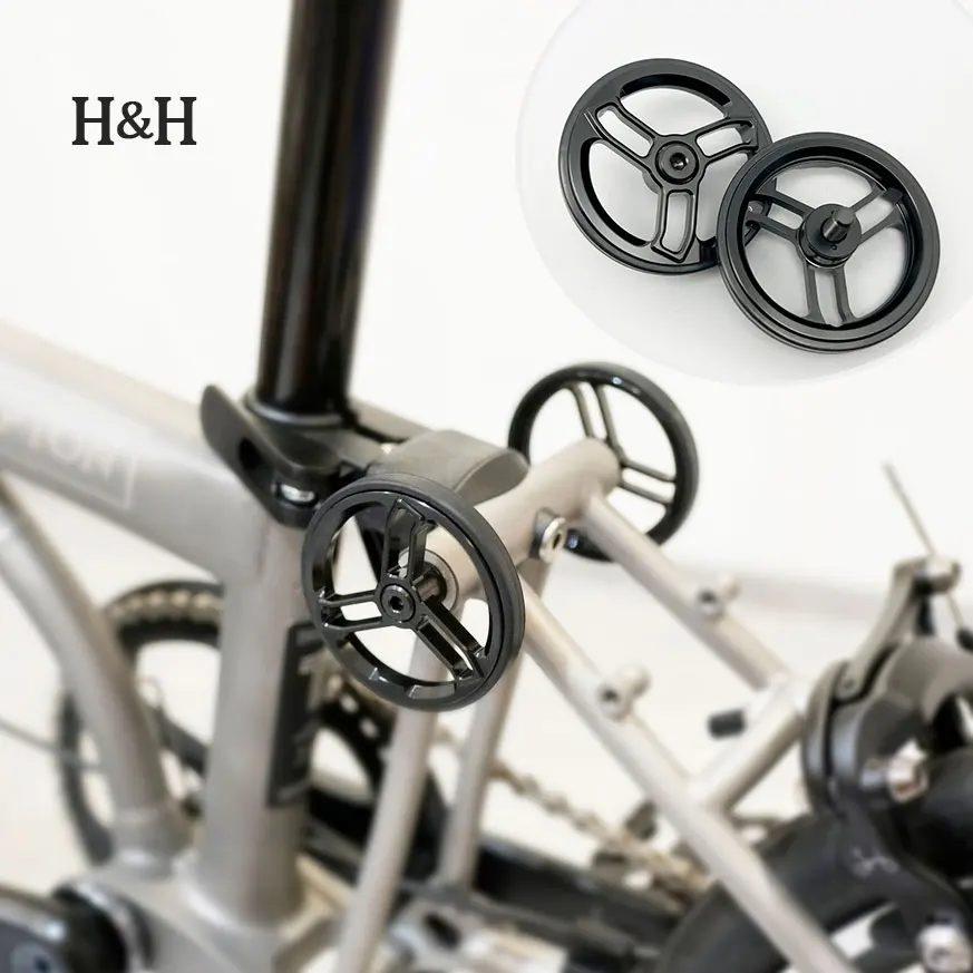 

H & H 1 пара легкосплавных стоек 70 мм 60 мм Easywheel, титановые винты для складного велосипеда Brompton, аксессуары для роликов, нажимная колесная пара
