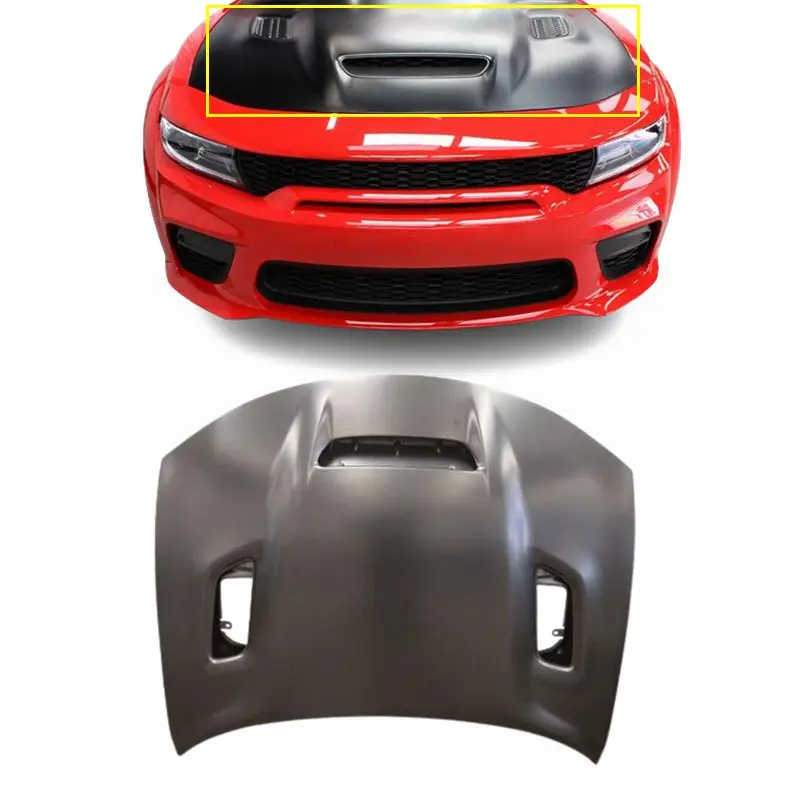 NEW style OEM auto parts replacement aluminum steel car Hood without SCOOPS for Dodge Charger 2015-2021