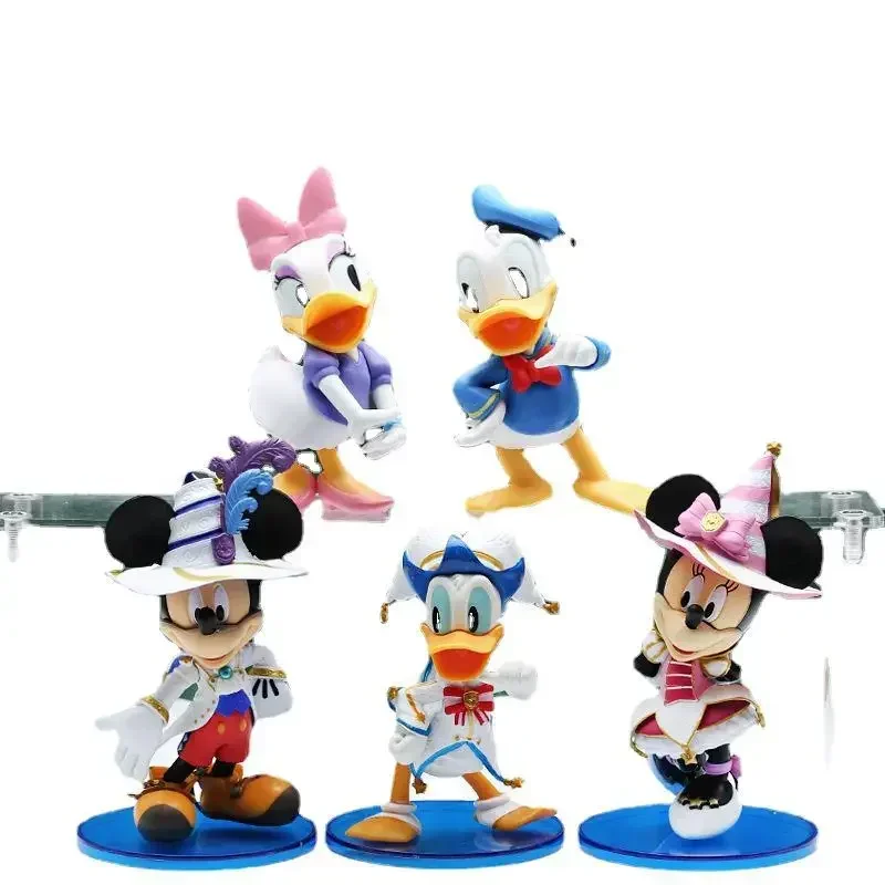 2 Styles Disney Cute Donald Duck Mickey Mouse Cake Decoration Action Figure Mini Pvc Model Toys For Children Kids Creative  Gift