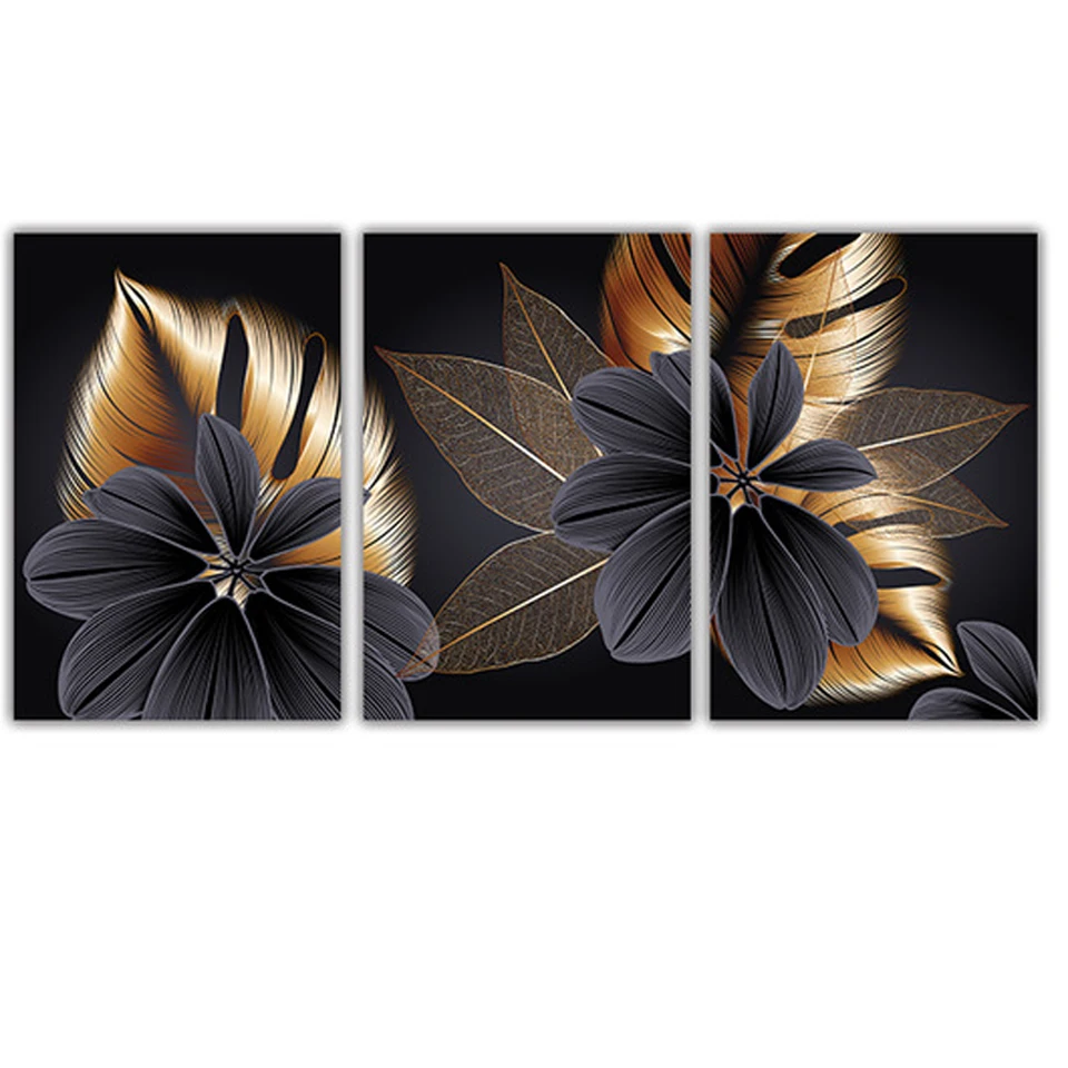 Diamond Painting 3 pcs/set Abstract Luxury Blossom Flower Leaf Triptych 5d Diamond Embroidery Mosaic Painting Full Square/Round