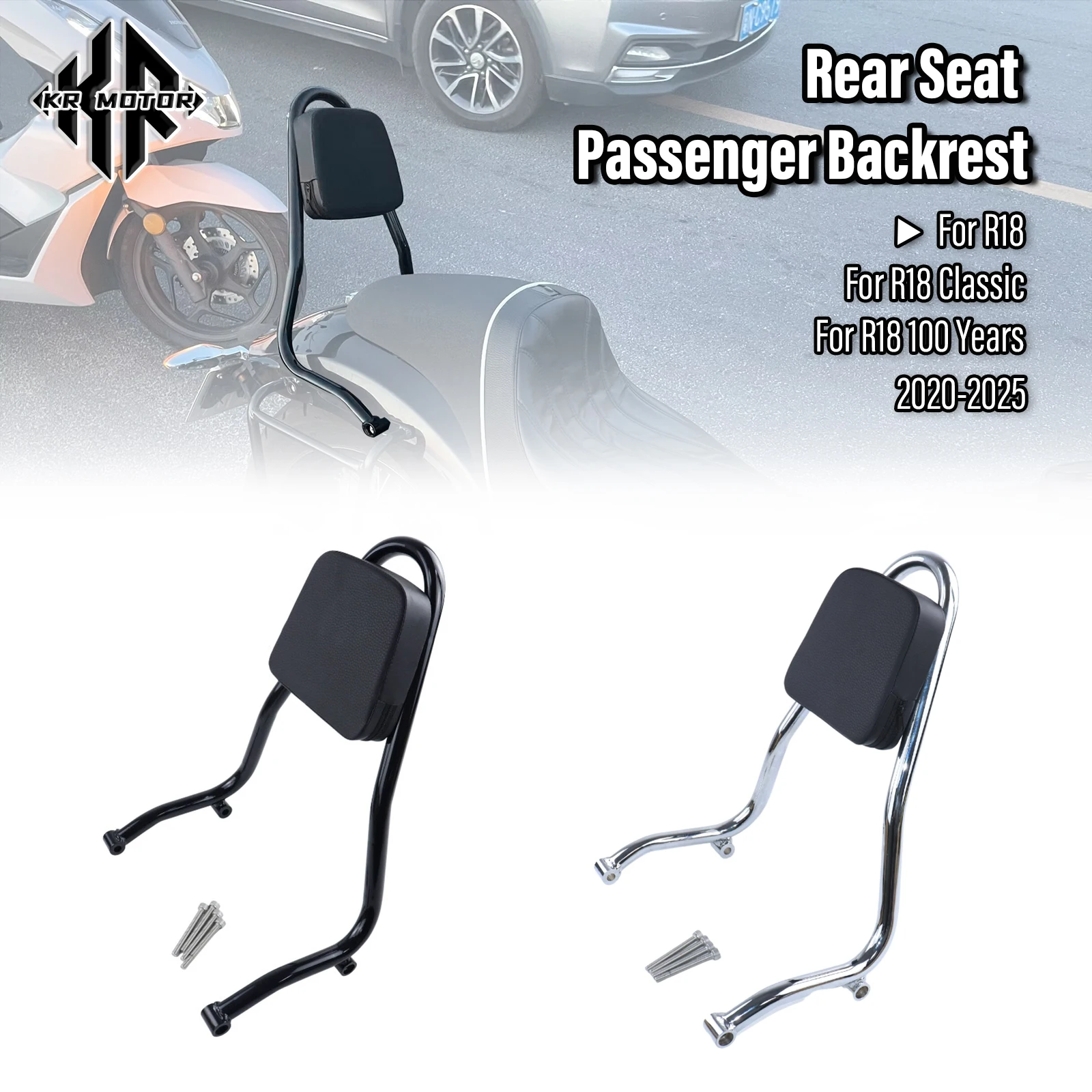 

Fits For BMW R18/R18 Classic/R18 100 Years R 18 2020-2025 Motorcycle Rear Seat Passenger Backrest Sissy Bar Back Support Black