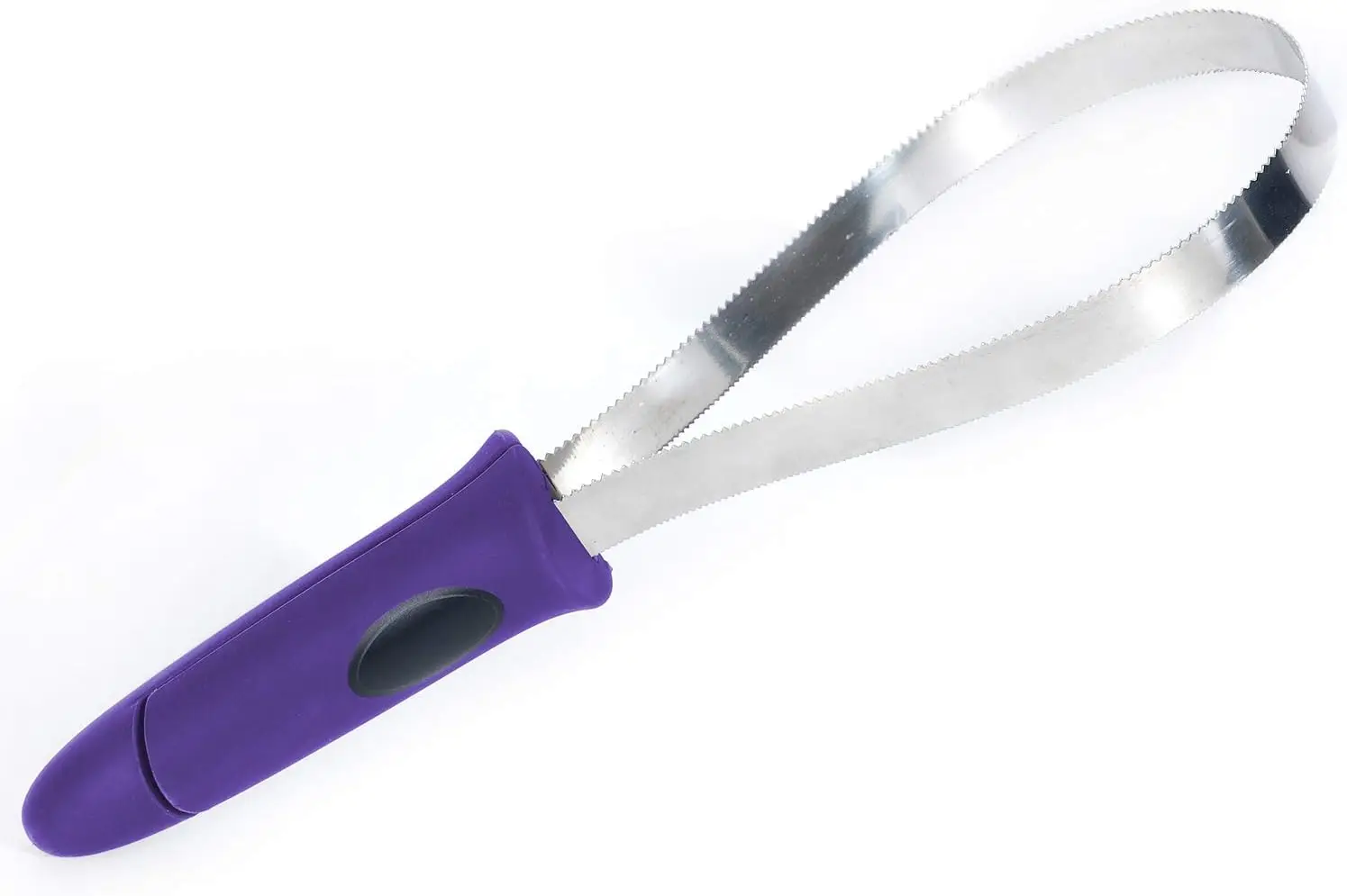 

Dual-Sided De-Shedding Blade for Dogs & Cats, Stainless Steel, Ergonomic Grip, Purple