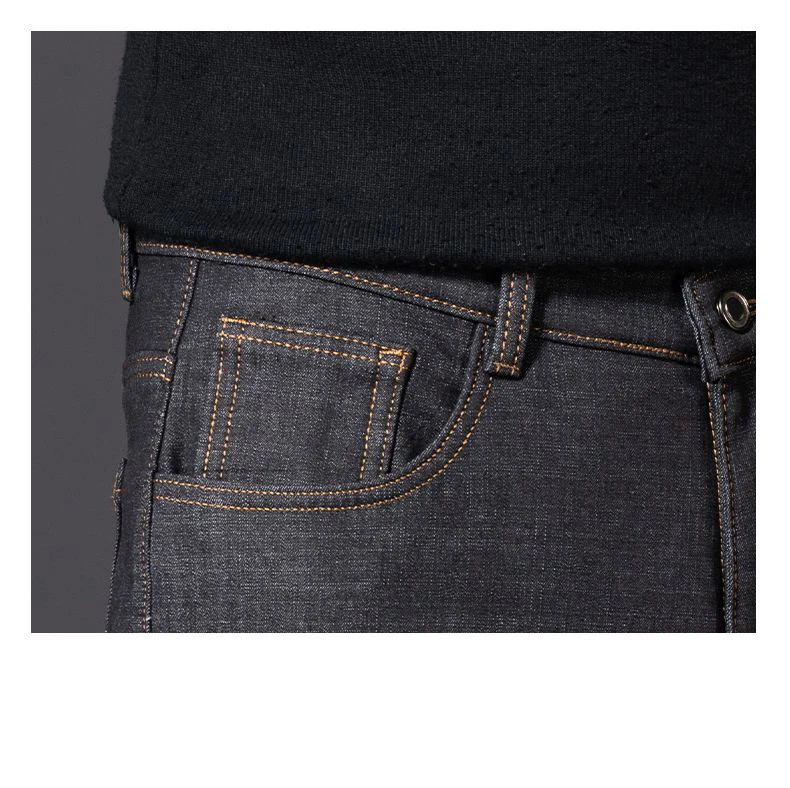 2026 Herren Fleece-gefütterte Verdickte Jeans Winter Warme Stretch Slim Fit Hosen Bequeme Weiche Hosen für Tägliche Arbeitskleidung – Detail 23