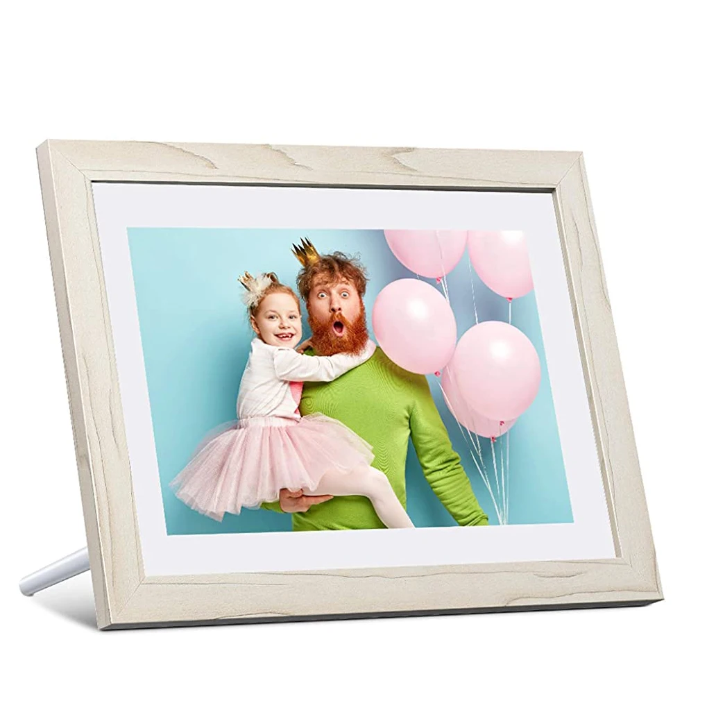 OEM Smart Electronic Remote Control Wifi SD Card Cloud 1280 HD USB Port 10 Inch Wooden Digital Photo Frame With Picture Video