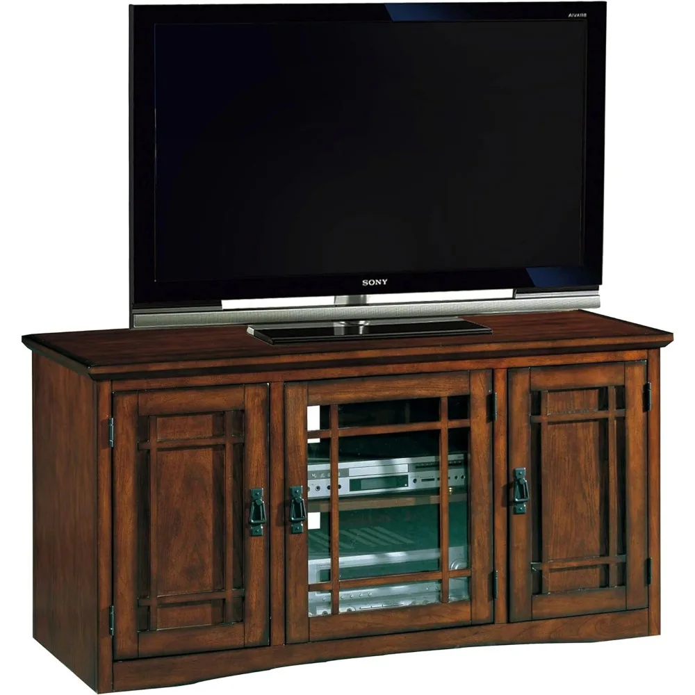 Solid Wood Three Door TV Stand, Suitable for 55 Inch TVs, Living Room Storage Racks, and Entertainment Centers