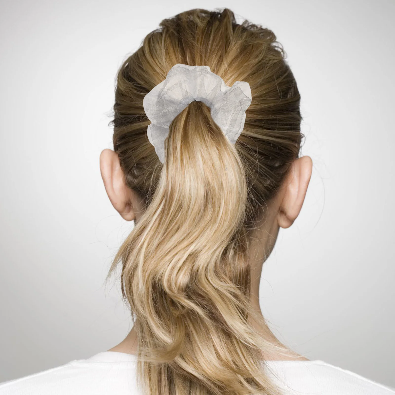 

3pcs Vintage Scrunchies Elastic Women Hair Tie Glitter Sheer Hair Band Party Daily Wear Gift For Family Friends