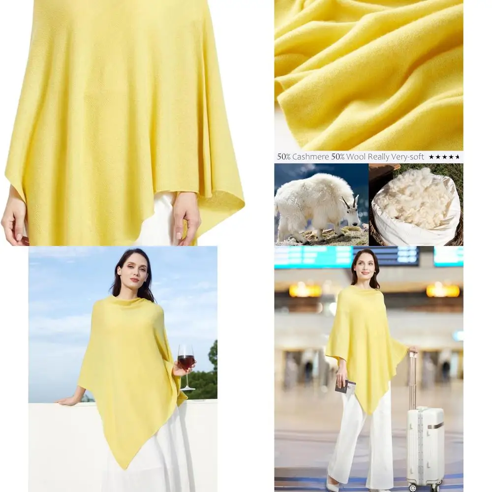 

Роскошное легкое женское пончо из смеси кашемира — универсальное дорожное платье