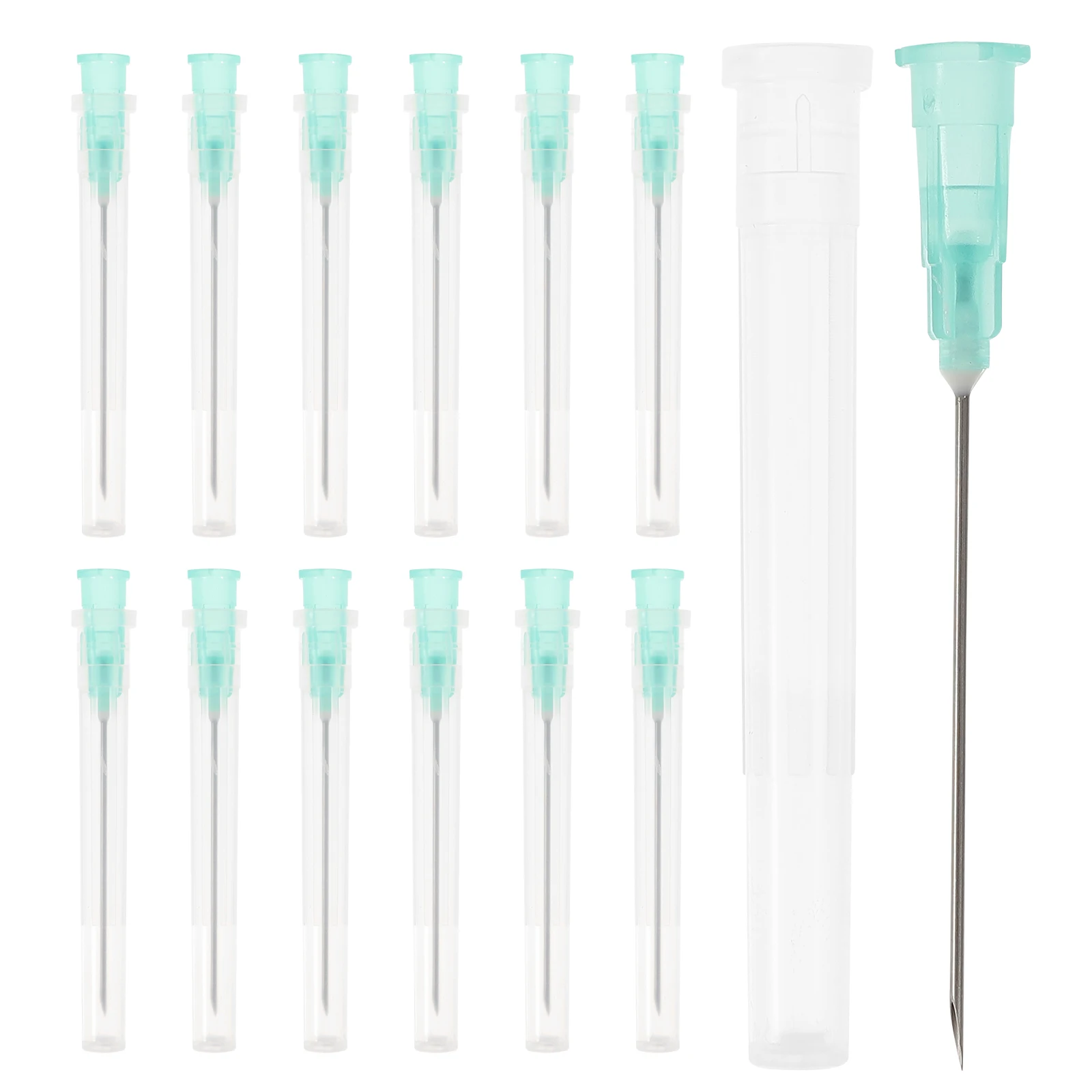 

100pcs Metal Needles 22g 1inch Protective Sleeve Laboratory Tip Liquid Needles Dispensing Accessories Tip Liquid
