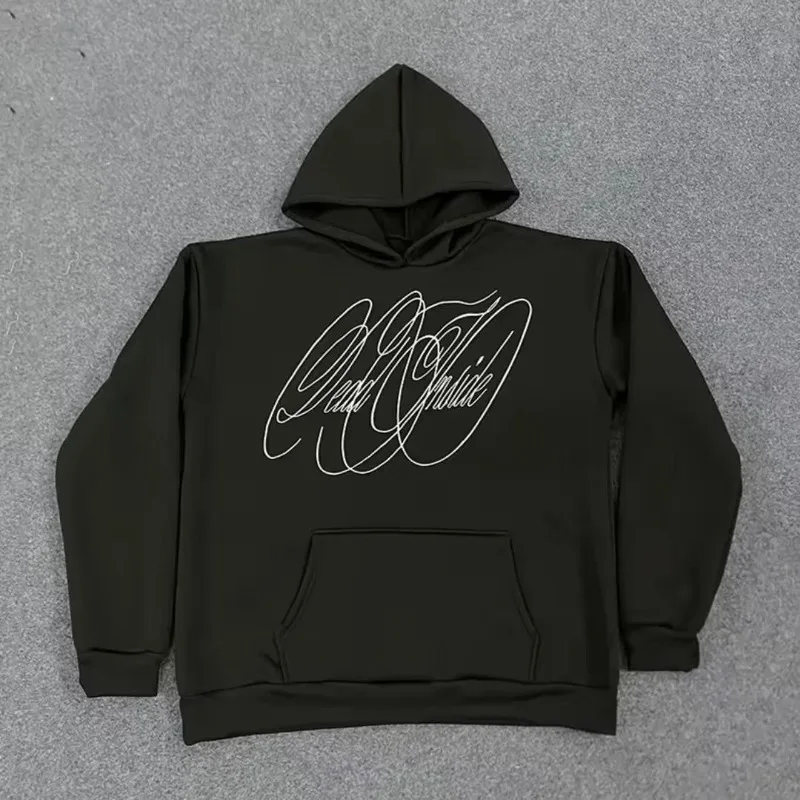 

Осень-зима женские толстовки в стиле Харадзюку черная уличная толстовка с капюшоном Y2K негабаритный модный пуловер из чистого хлопка спортивная одежда