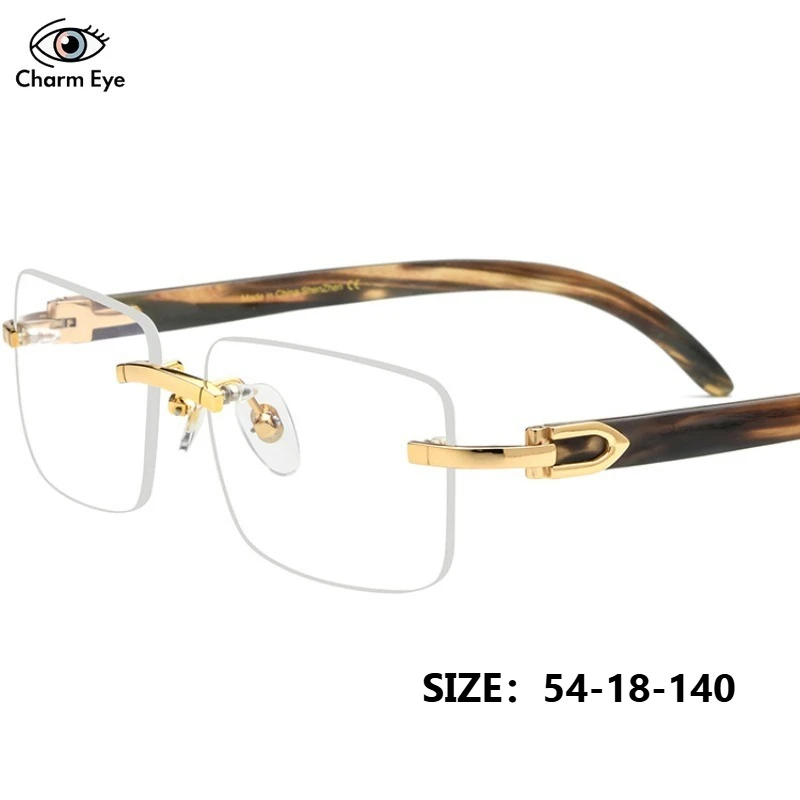 

Высококачественные мужские белые натуральные черные очки с рогом буйвола, оправа для очков, оригинальный безрамочный дизайн, квадратные очки для близорукости с защитой от синего света