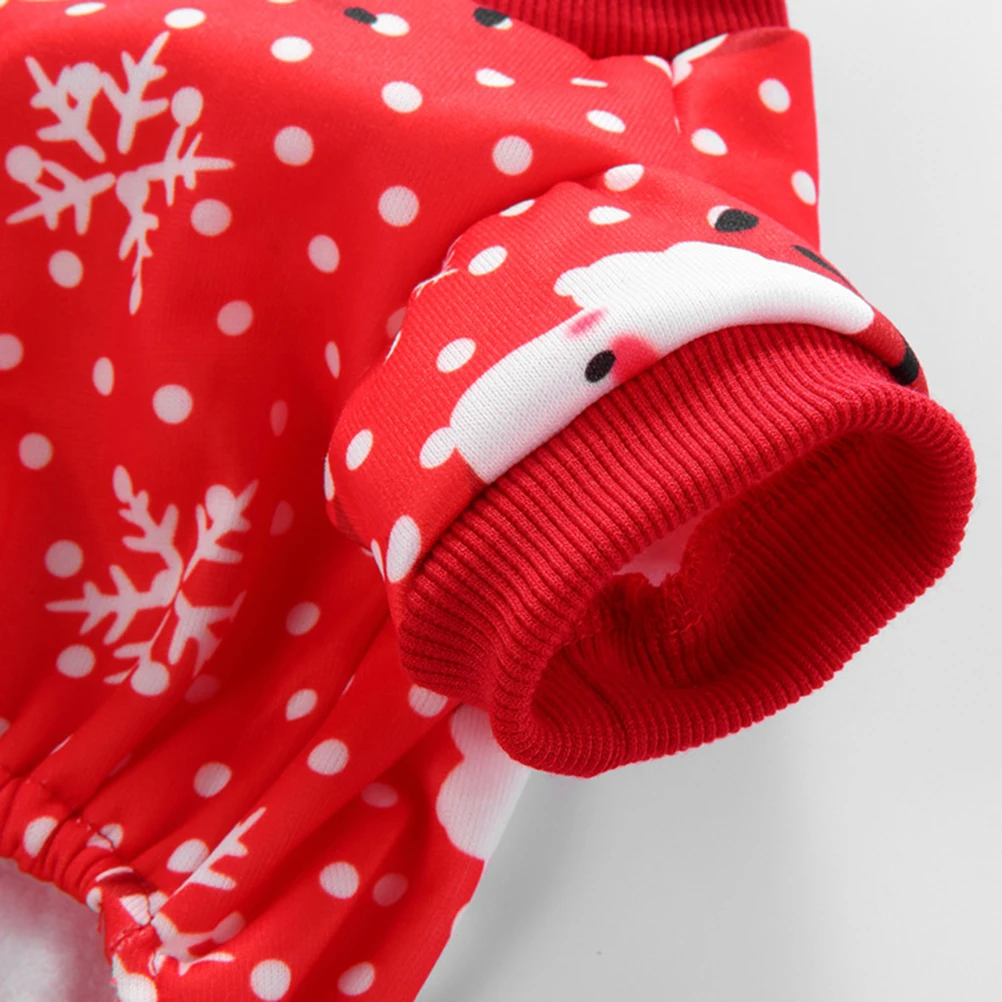 

Dog Clothes Pet Jumpsuit Christmas Outfit Party Costume Soft Material Warmth Easy to Wear Small Dogs Winter Santa Pattern