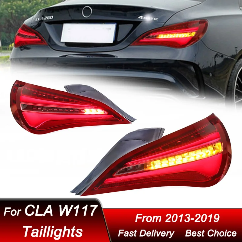 

Поп-стайлинг автомобиля, задние фонари для Mercedes-Benz CLA W117 2013-2019, новый стиль, полностью светодиодный динамический указатель поворота, задний фонарь в сборе