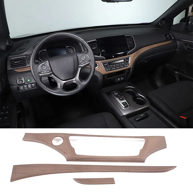 

For Honda Pilot 2015-2022 ABS Pear Wood Grain Style Car Center Console Dashboard Panel Decorative Interior Accessories