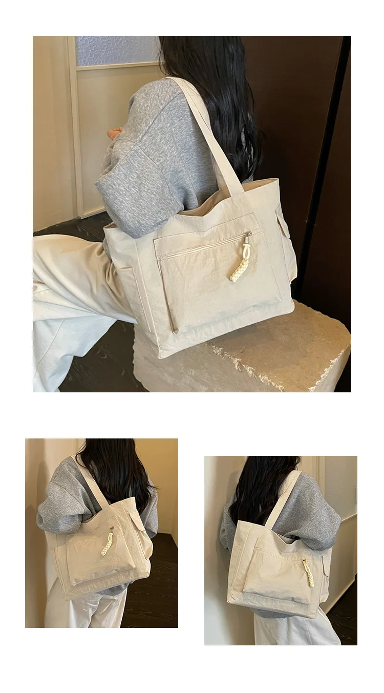Neue modische Nylon-Schultertasche, große Kapazität, leichte, lässige Alltagstasche, Umhängetasche für Damen – Detail 30