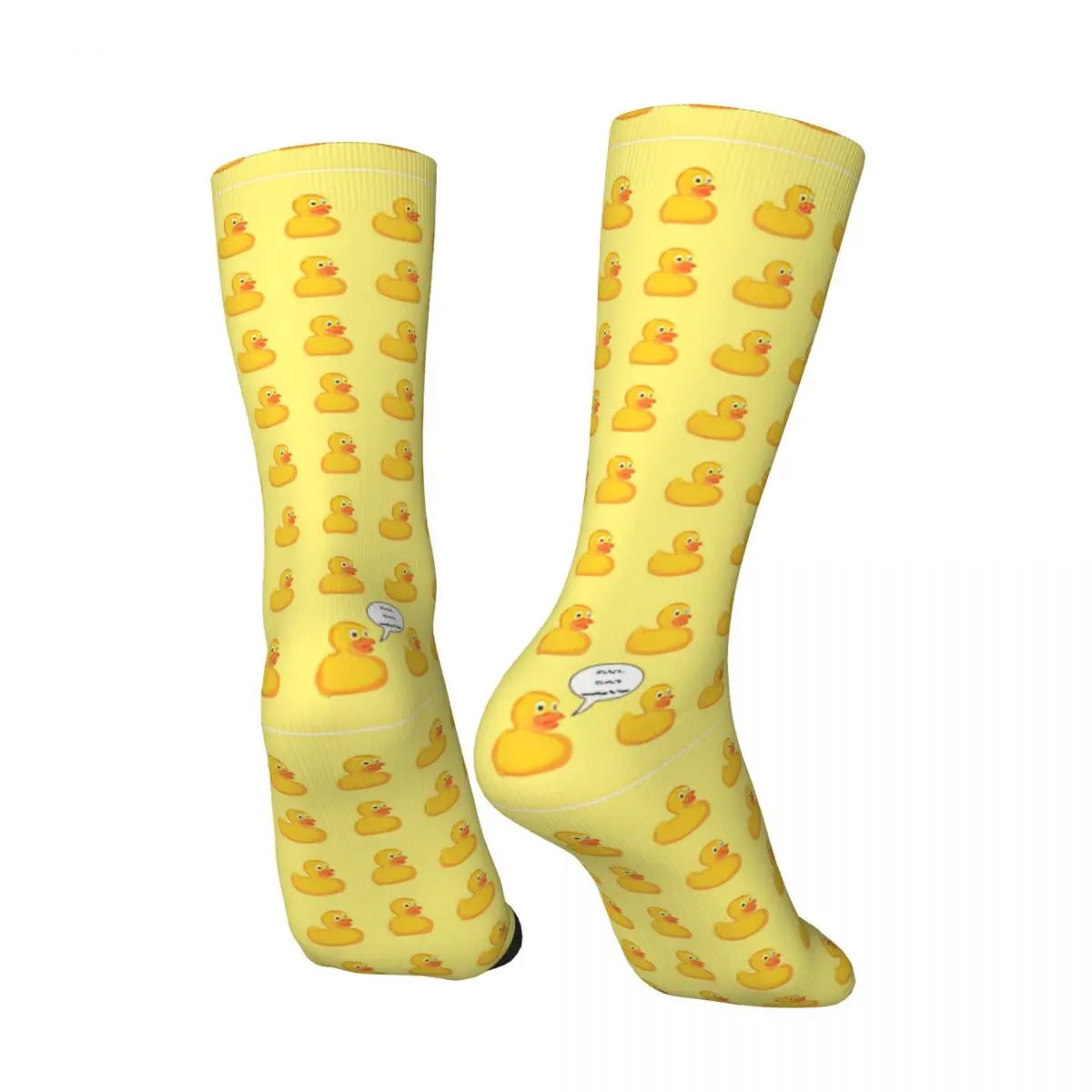 Calcetines de pato amarillo de dibujos animados, medias de goma a la moda, antideslizantes de invierno, calcetines para hombres y adultos, calcetines cómodos con gráficos para ciclismo