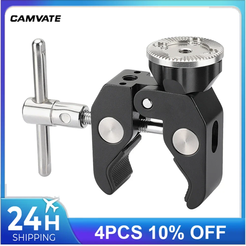 CAMVATE Super Crab Clamp กับ ARRI Rosette Mount M6หญิงด้ายและ1/4 "-20สำหรับ ARRI rosette ติดตั้งอุปกรณ์เสริม
