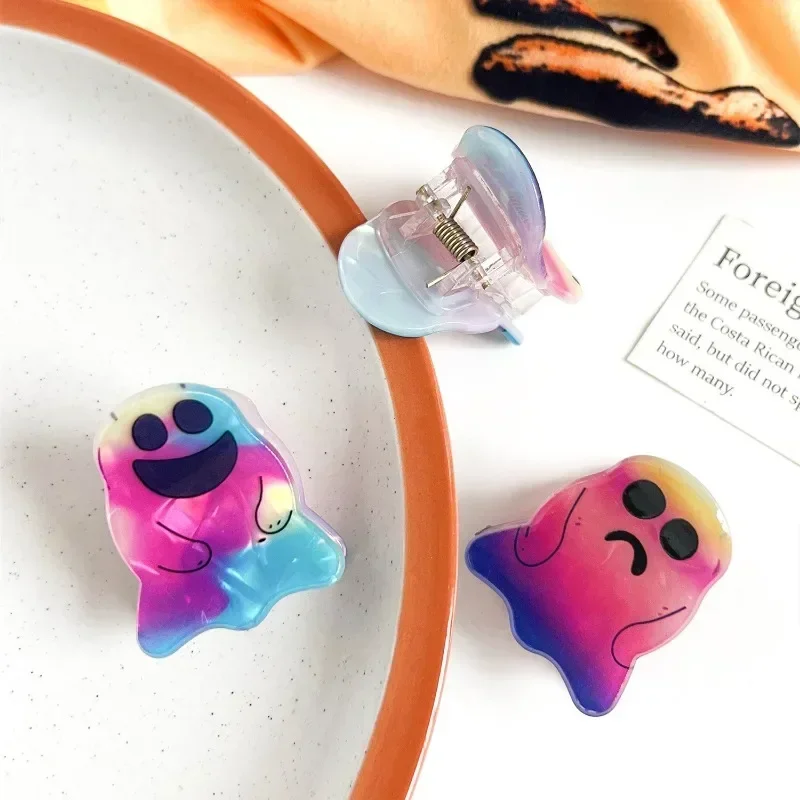 Divertente Halloween Piccolo Fantasma Artiglio Dei Capelli Clip Gradiente Espressione Del Fumetto Granchio Clip di Capelli Clip di Squalo per Accessori Per Capelli Delle Donne