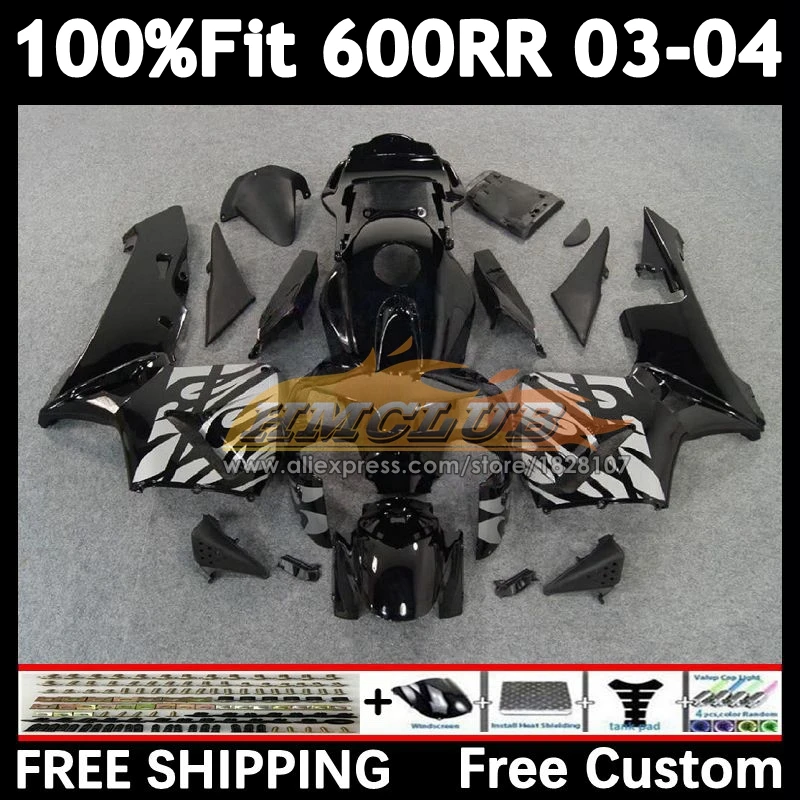

OEM Fairing For HONDA silver black CBR 600 CC 600RR 600F5 600CC F5 58No.10 CBR600 RR CBR600RR 03 04 CBR600F5 2003 2004 Injection
