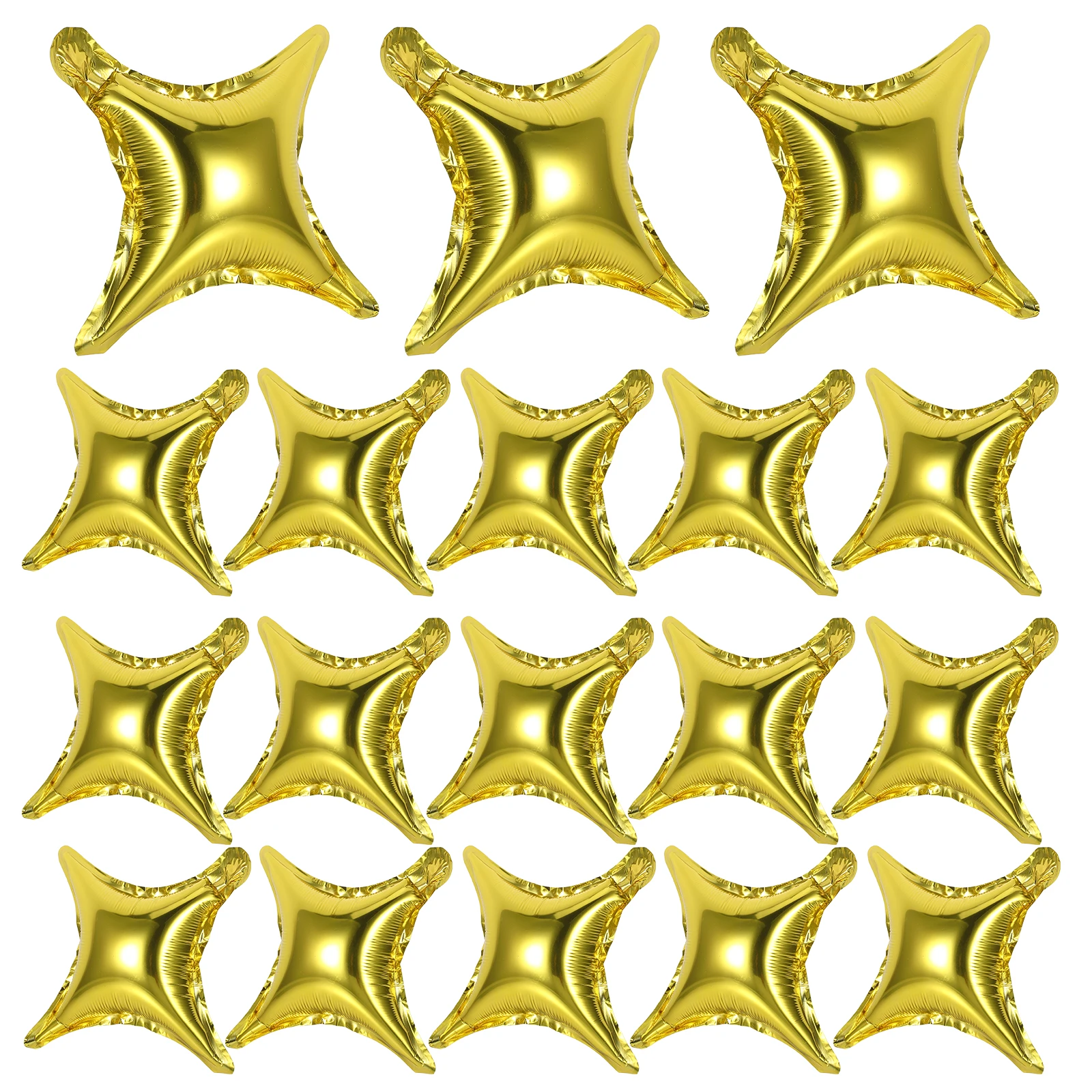

20pcs Four Pointed Star Balloons Aluminum Foil Design Bright Party Decoration Wedding Home Club Photo Props