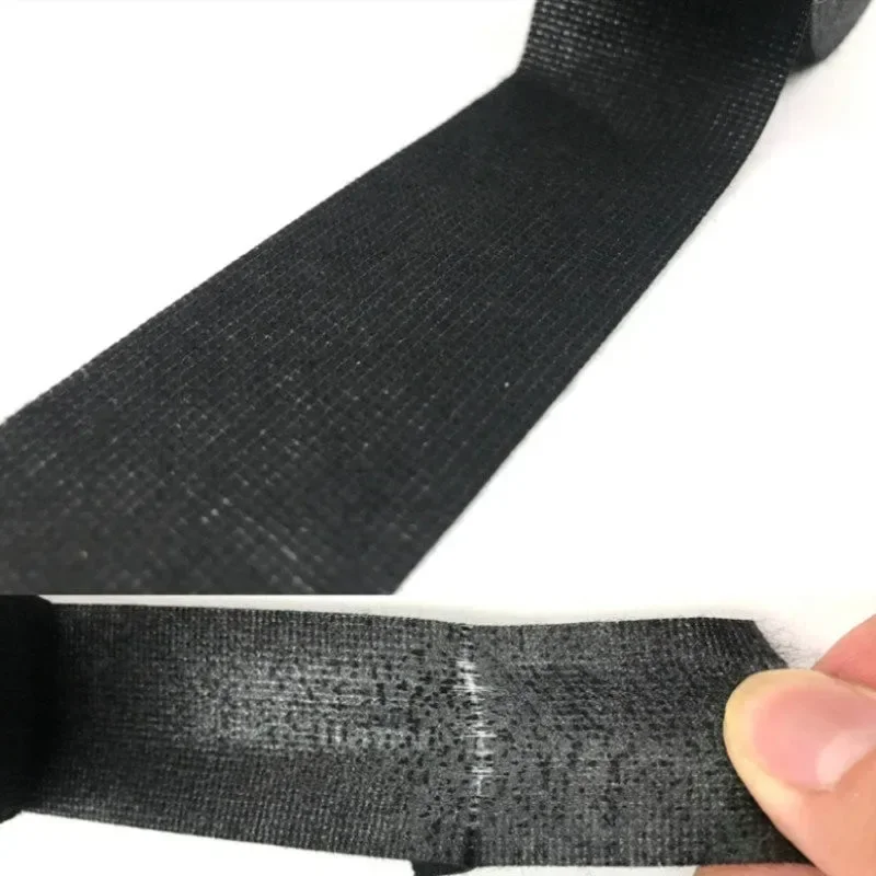 A Roll 25M Adhesive Cloth Fabric Tape Cable Looms Wiring Harness For Car Auto Black Wiring Harness image 5