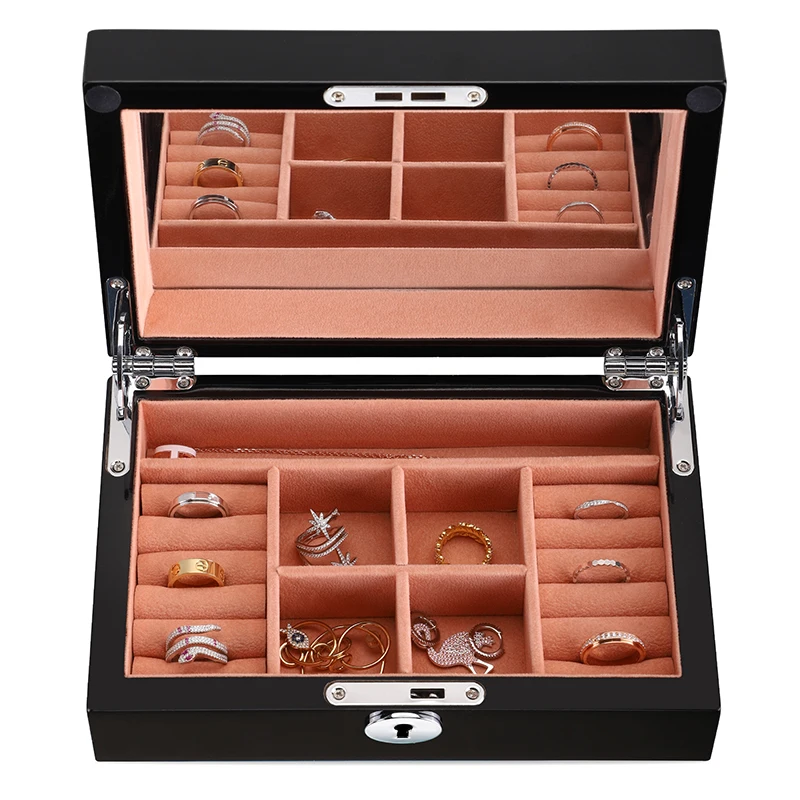 WoodenJewelry Box Wood Jewelry Organizer Necklace Earring Ring Storage Box for Women Gifts for Girls Mother