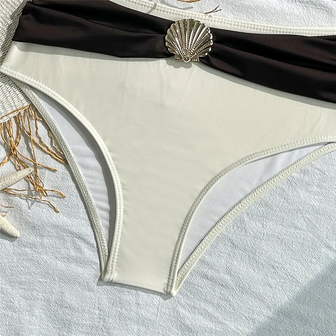 2026 Zweiteiliger Bikini mit Metallverzierungen, High-Waist-Bikini, Damen-Badeanzug, zweiteiliger Bikini-Set, Badebekleidung, Badeanzug, Schwimmanzug V7818 – Detail 12