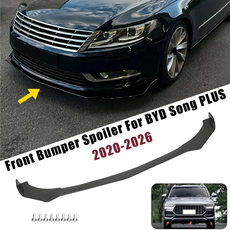 Sport Front Bumper Splitter Spoiler Lip For For BYD Song PLUS 2020-2026 5Pcs Adjustable Sectional Car Exterior Tuning Body Kit