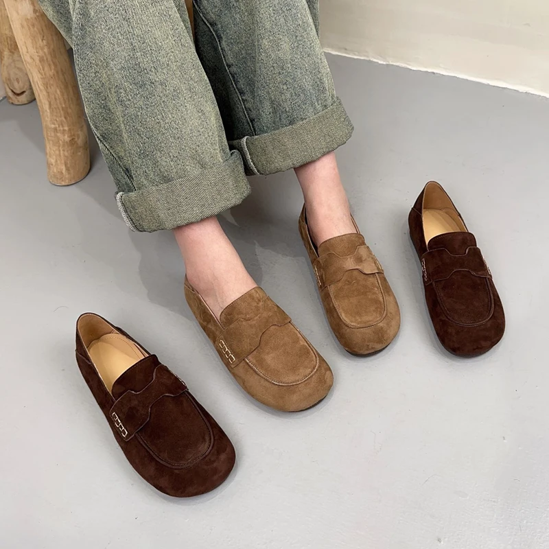 Retro village style cashmere flat loafers  casual strolling comfortable  soft inside sheepskin gift from grandma