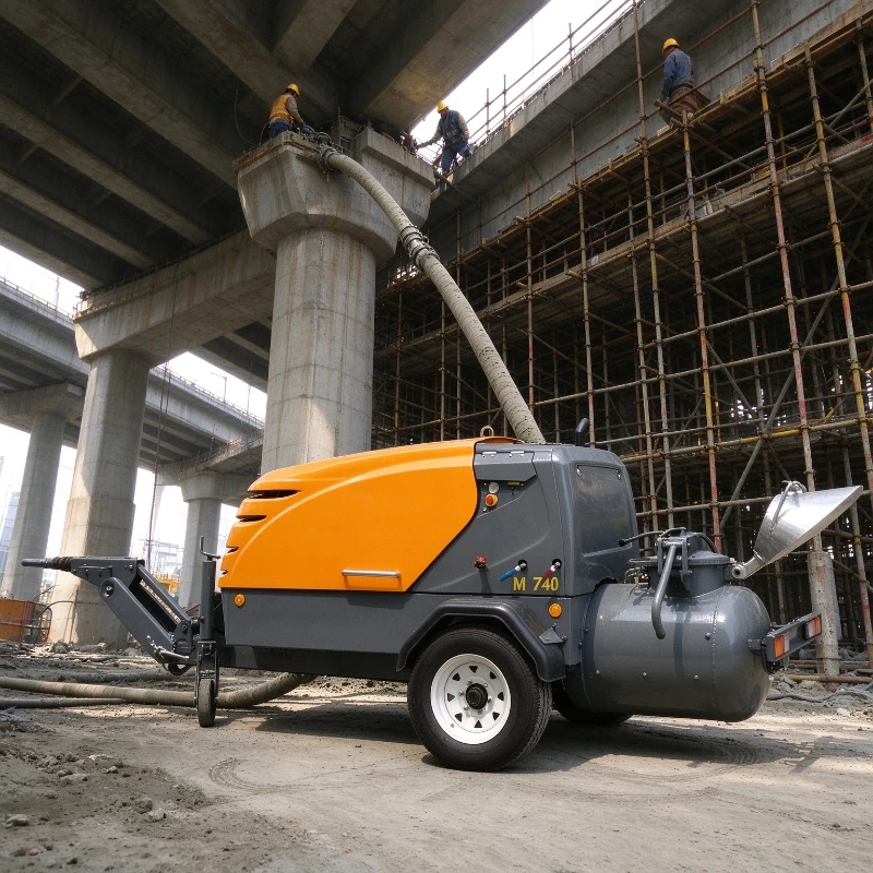 Pneumatic Screed Pump Portable Design for Construction Sites M740 M760 for Professional Floor Finishing Applications