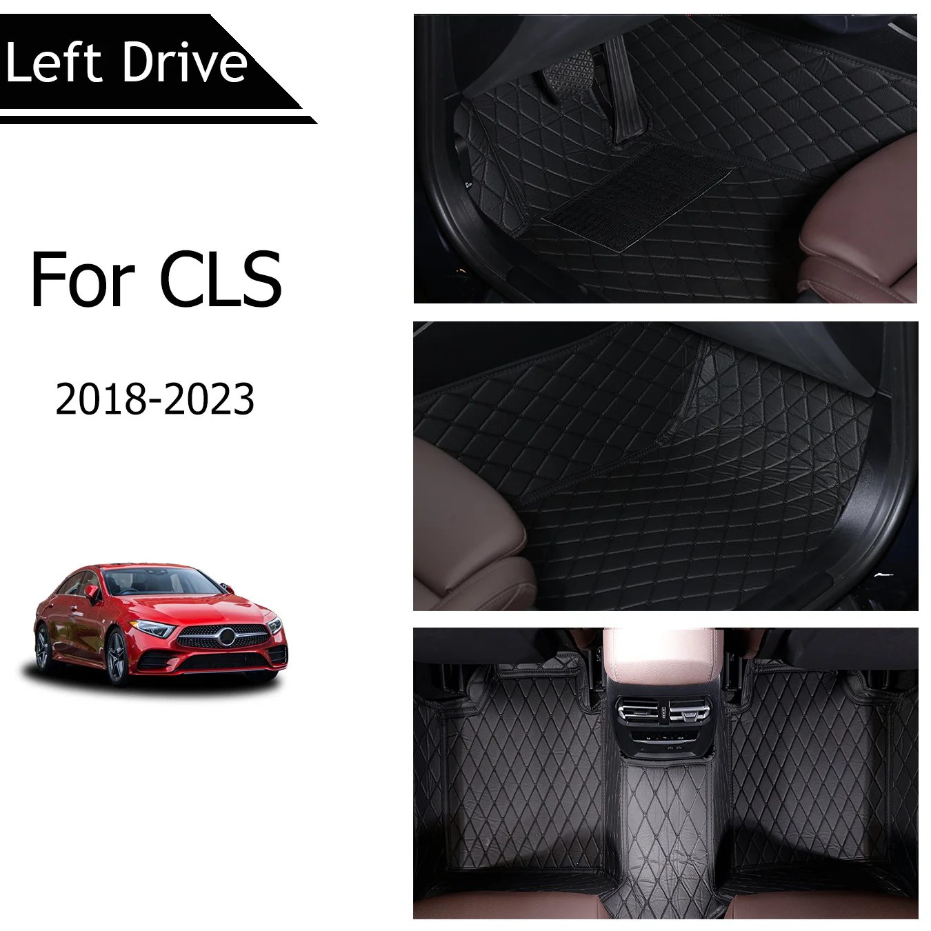 [LHD] For Mercedes-Benz For CLS 2018-2023 Three Layer PU Leather Stereo Full Cover Anti-Slip Car Mat