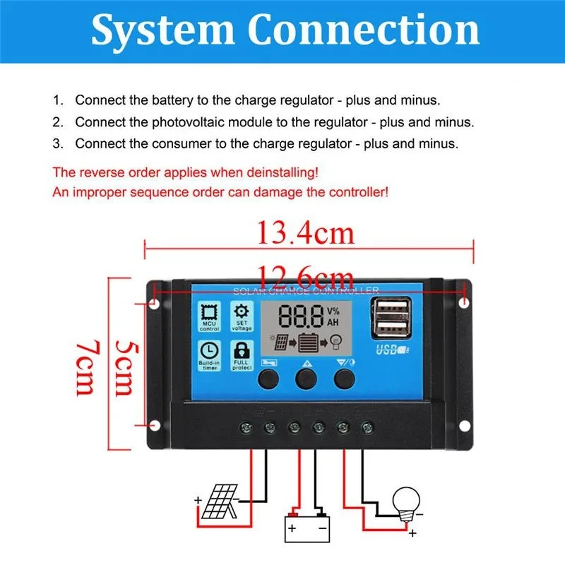 Zonnepaneel 12V Zonnecel 10A-100A Controller Zonnepaneel Voor Telefoon Rv Auto MP3 Pad Charger Outdoor Batterij Voeding