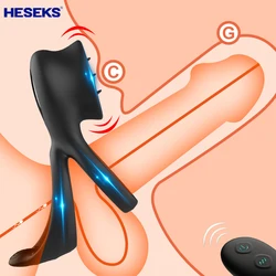 HESEKS Vibrating Penis Ring for Couple Vibrator Clitoris Stimulation Wireless Remote Control Cock Ring Sex Toys for Men