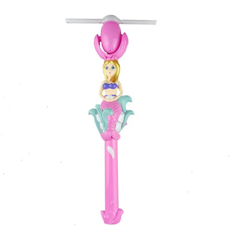 1Pcs Novelty Children Flashing Toy Funny Mermaid Electric Rotating Flashing Windmill Fairy Magic Windmill Stick Fun Luminous Toy