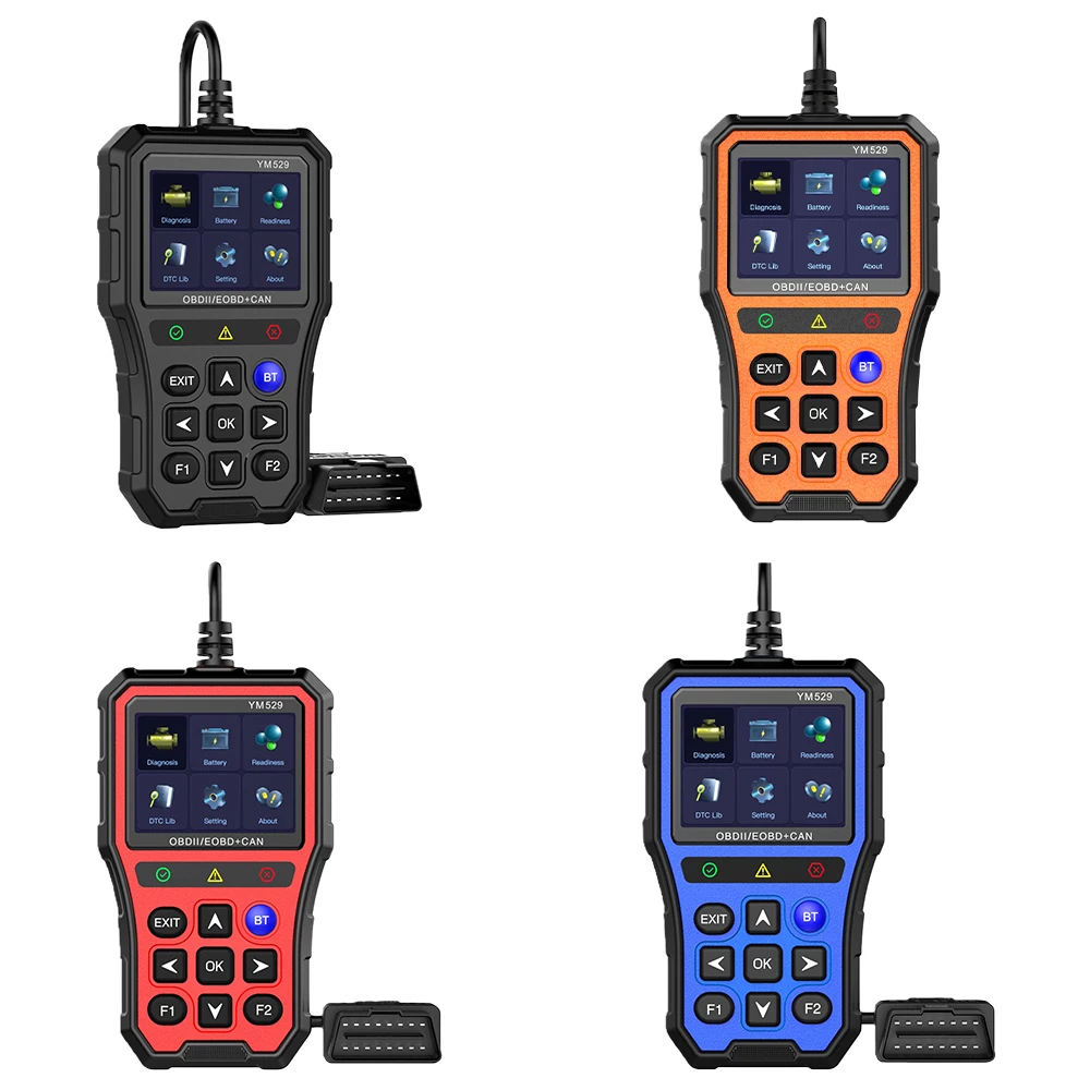 

YM529 Автомобильный сканер Автомобильная система Проверка считывателя данных двигателя Тест напряжения аккумулятора OBD Диагностический инструмент