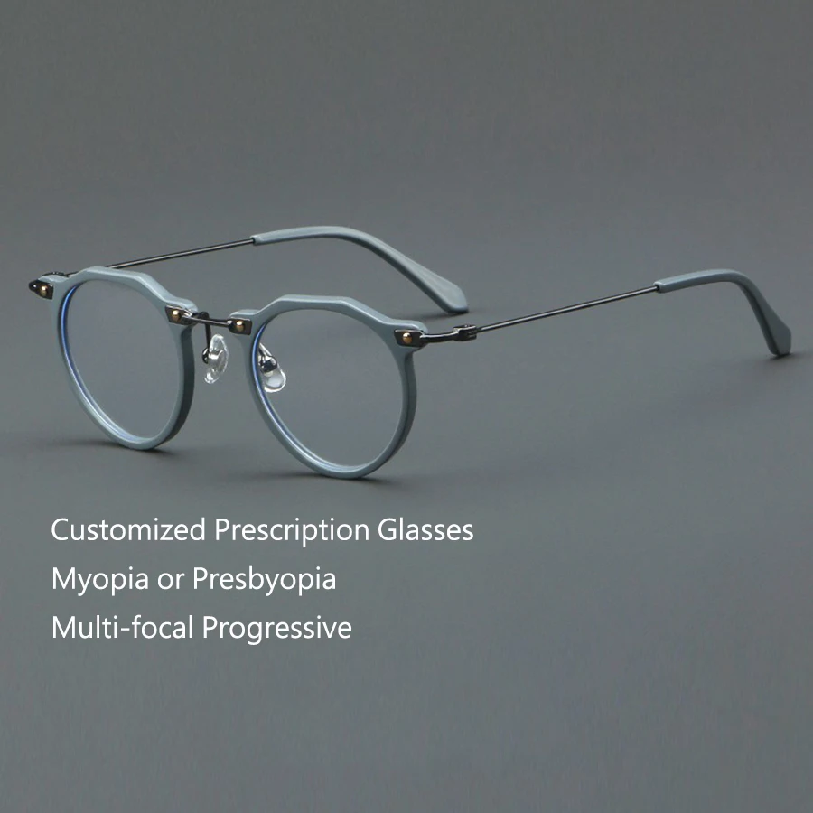 Customized Prescription Glasses Women Men Multi-Focal Progressive Photochromic Anti-Blue Light Myopia Hyperopia Lenses 5812