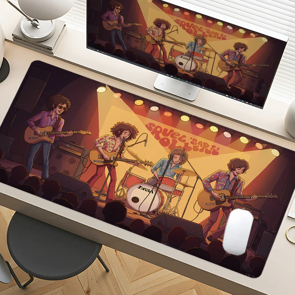 

Коврик для мыши с мультяшным ремешком, художественный дизайн, большие настольные аксессуары, настольный коврик, резиновая основа с прошитыми краями, коврик для мыши, нескользящий настольный коврик