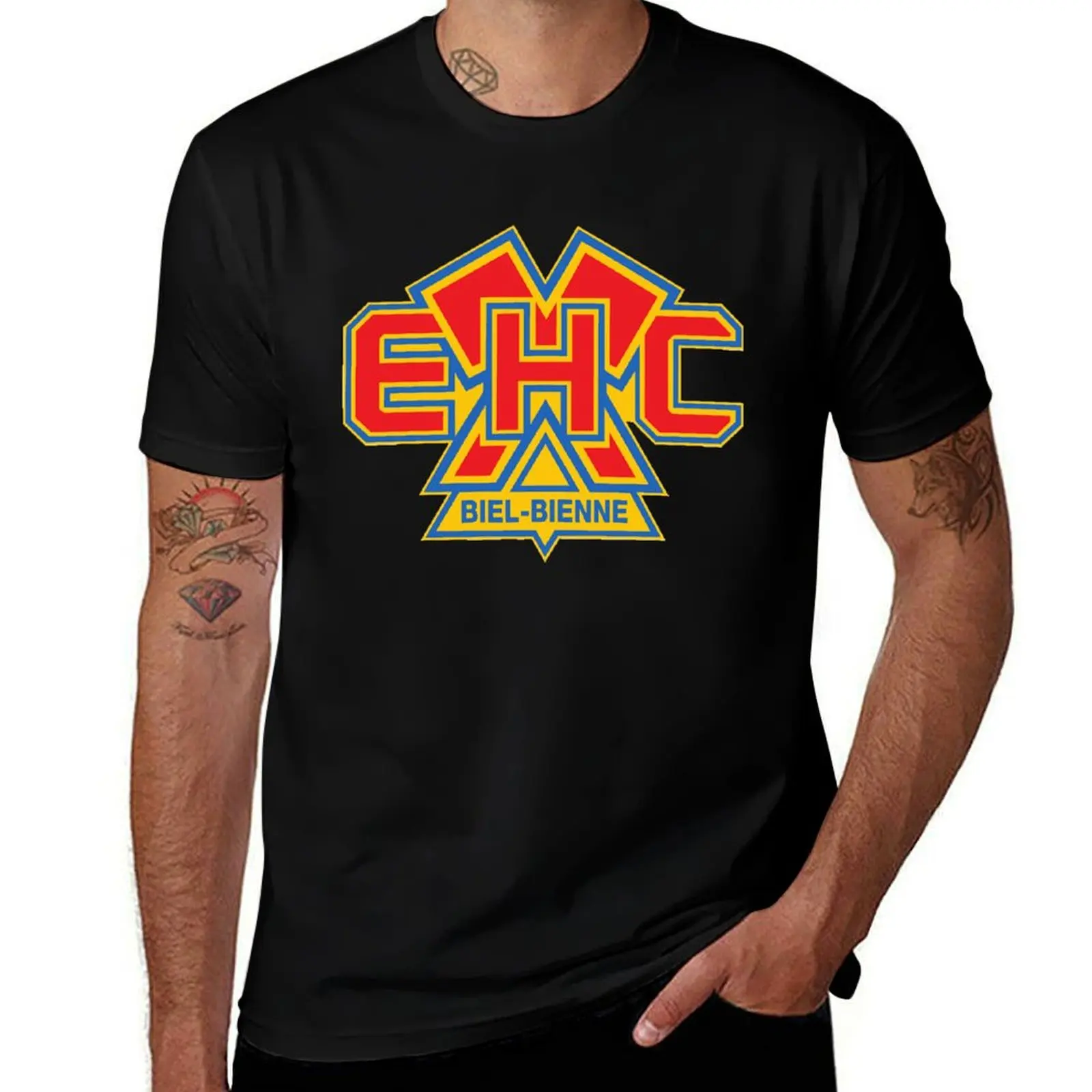 EHC Biel Bienne Swiss Ice Hockey Sports Fans EHCB Switzerland Essential T Shirt T-Shirt boys whites clothes for men