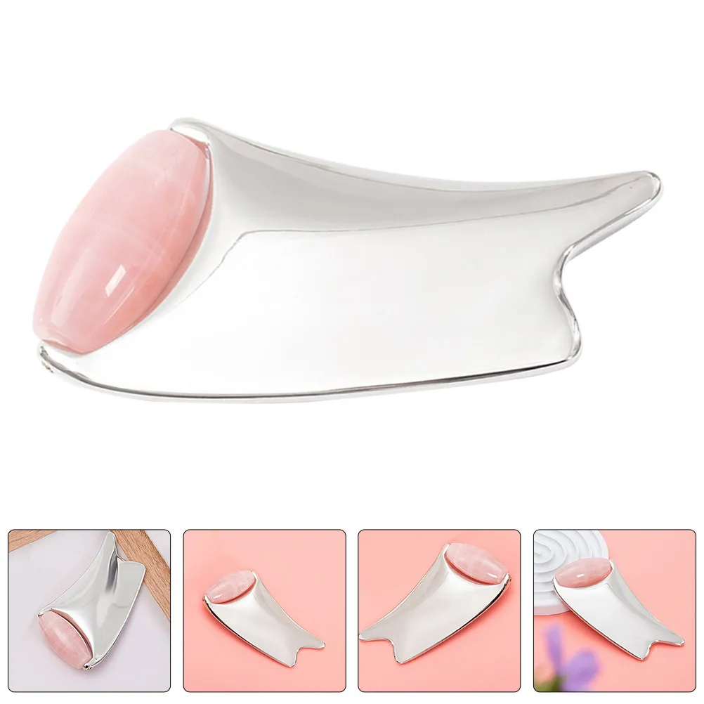 

Face Guasha Board Double Ended Metal Facial Massager For Face Massage Eye Roller Skincare Tool Zinc Alloy Scraping Board