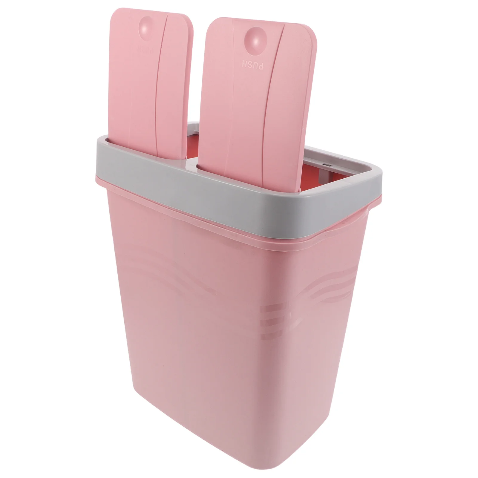 

Pink Dual Compartment Garbage Can Kitchen Office Recycling Bin Narrow Space Saving Design Double Trash Can Kitchen